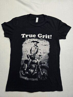 True Grit John Wayne Black Graphic Tee Shirt S Bella+Canvas 100% Cotton